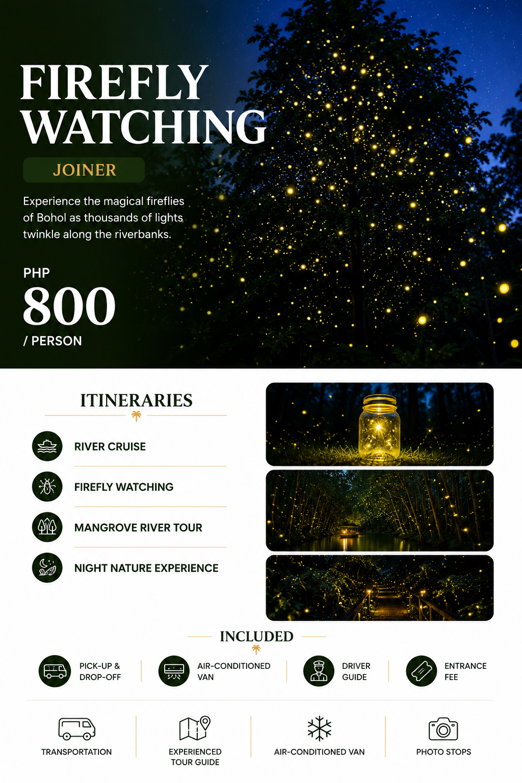 Bohol Firefly Watching Tour - river cruise